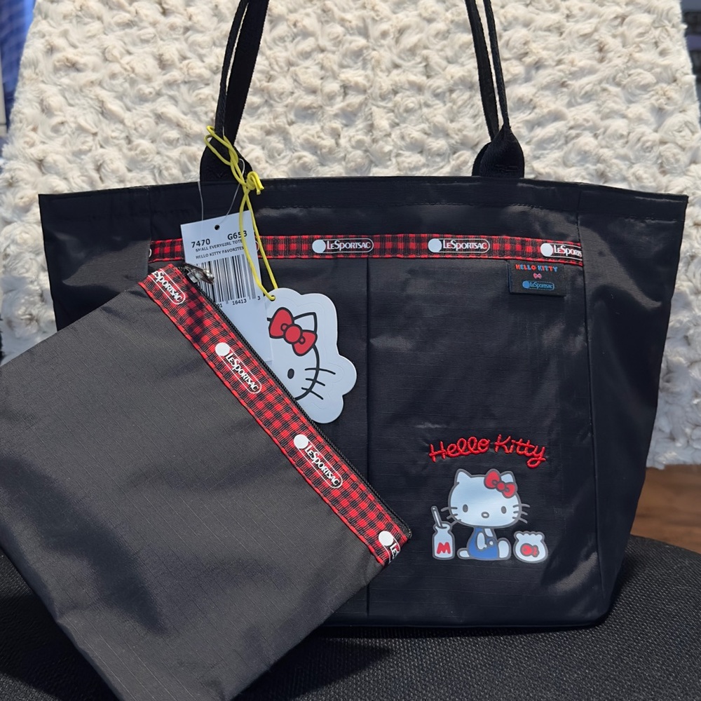 BNWT LeSportSac x Hello Kitty Small Every Girl Tote + matching pouch